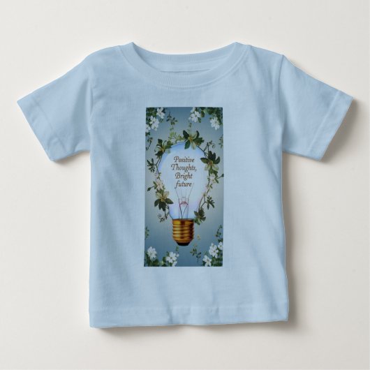 思前向きい、明るい未来 ベビーTシャツ (正面)