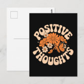 思前向きい – 花と蝶 ポストカード (正面/裏面)