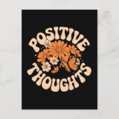 思前向きい – 花と蝶 ポストカード (正面)