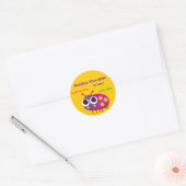 思前向きい – Cute Ladybug Stickers ラウンドシール (封筒)
