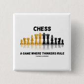 思想家が支配するところチェスゲーム(チェスのこまセット) 缶バッジ (正面)