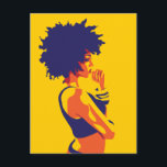 思想家 ポストカード<br><div class="desc">鮮やかな色彩のアウロ考えセントリックな女性は次の動きについて。</div>