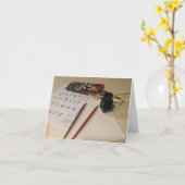 思慮深いアーティストグリーティングカード カード (黄色い花)