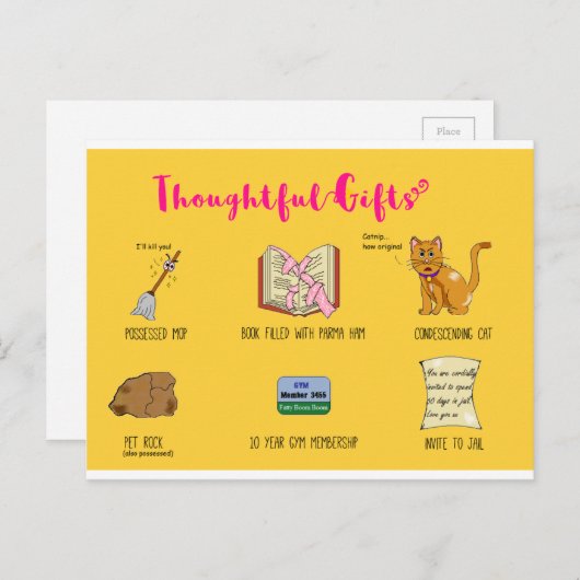 思慮深いギフトのおもしろいな漫画のクリスマスカード シーズンポストカード (正面/裏面)