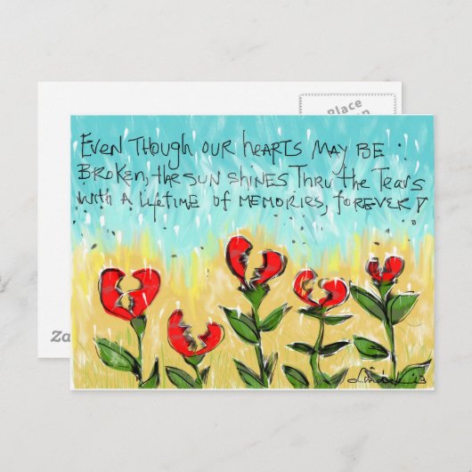 思慮深いクリエイティブ悔やみや弔慰カード ポストカード (正面/裏面)