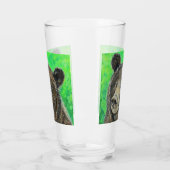 思慮深いブラウン絵画ベア タンブラーグラス (左)
