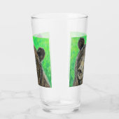 思慮深いブラウン絵画ベア タンブラーグラス (右)