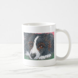 思慮深いボーダーコリー犬 コーヒーマグカップ