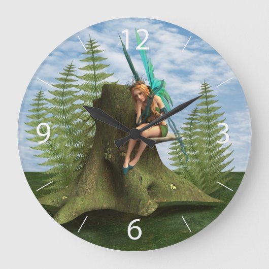 思慮深い妖精 ラージ壁時計 (正面)