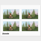 思慮深い妖精 長方形シール (シート)