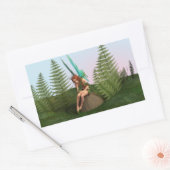 思慮深い妖精 長方形シール (封筒)