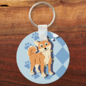 思慮深い柴犬 キーホルダー (正面)