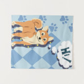 思慮深い柴犬 タペストリー (正面(横))