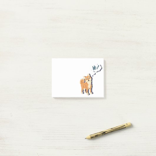 思慮深い柴犬 ポストイット (デスク上)