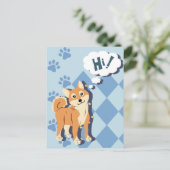 思慮深い柴犬 ポストカード (スタンド正面)