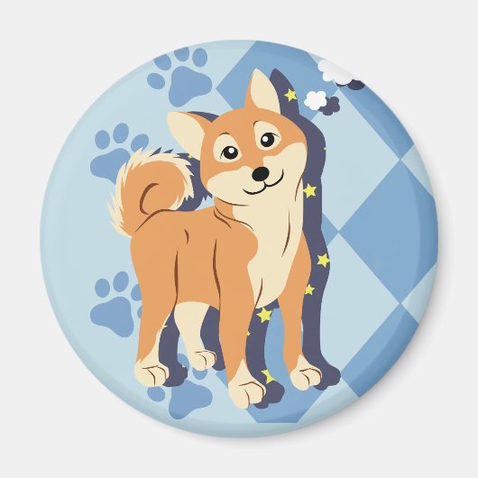 思慮深い柴犬 マグネット (正面)