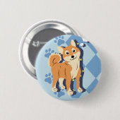 思慮深い柴犬 缶バッジ (正面&裏面)