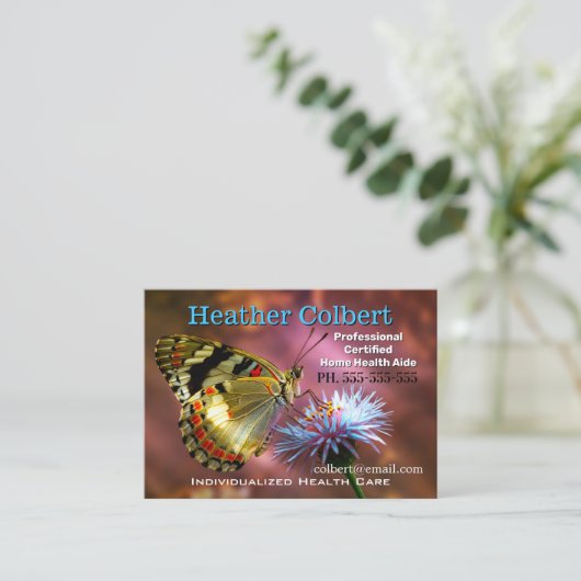 思慮深い蝶の信頼介護者 名刺