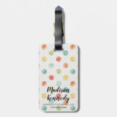 思慮深い蝶ステップ ラゲッジタグ (裏面縦)