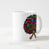 思慮深い黒いクリスチャン女性メラニン母 ジャンボコーヒーマグカップ (正面右)