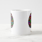 思慮深い黒いクリスチャン女性メラニン母 ジャンボコーヒーマグカップ (正面)