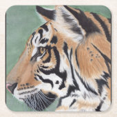 思慮深いTIGERギフトセットのコースター水の色 スクエアペーパーコースター (正面)