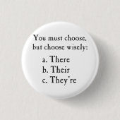 思慮深くそこに彼等のあります文法が選んで下さい 缶バッジ (正面)