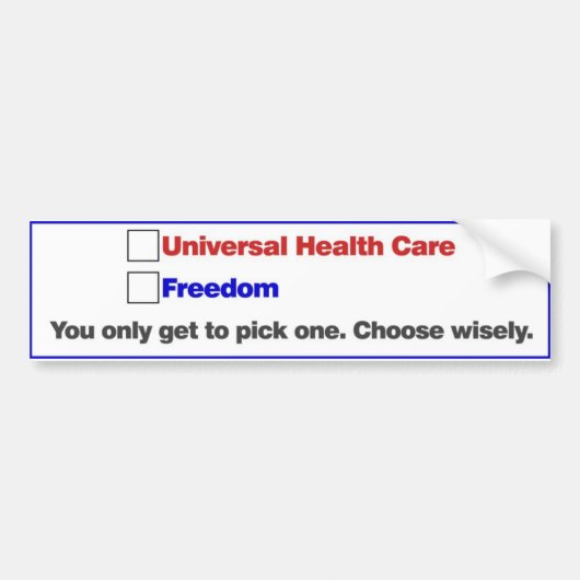 思慮深く選んで下さい バンパーステッカー (正面)