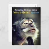 思慮深考えいサルおもしろい引用文 シーズンポストカード (正面/裏面)