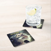 思慮深考えいサルおもしろい引用文 スクエアペーパーコースター (インサイチュ)