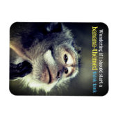 思慮深考えいサルおもしろい引用文 マグネット (横)