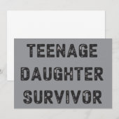 思春期の娘を生き残った面白い父の日ユーモア 招待状 (正面/裏面)