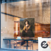 思春期の少女のミグノンの無実ブーゲロー ウィンドウサイン (カフェ窓)