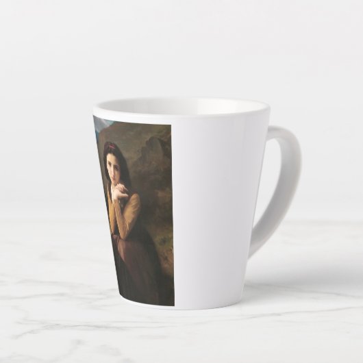 思春期の少女のミグノンの無実ブーゲロー カフェラテマグ (右アングル)