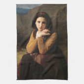 思春期の少女のミグノンの無実ブーゲロー キッチンタオル (縦)