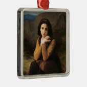 思春期の少女のミグノンの無実ブーゲロー メタルオーナメント (右)