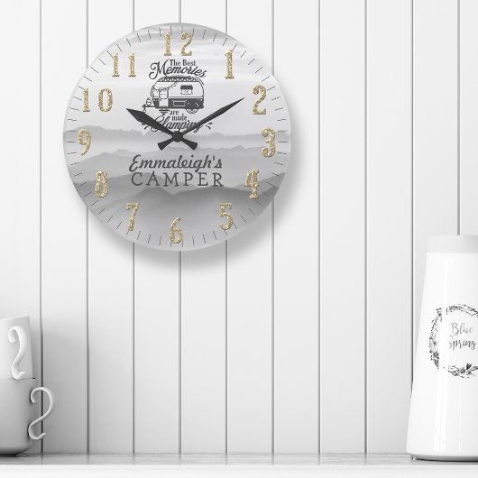 思最高のい出が輝くキャンパーカスタム ラージ壁時計