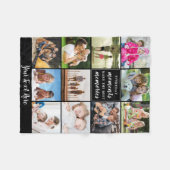 思最高のい出ことわざ11フォトコラージュパーソナライズされた フリースブランケット (正面(横))