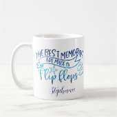 思最高のい出のビーチサンダルパーソナライズされた コーヒーマグカップ (左)
