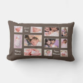 思最高のい出の事11フォトコラージュブラウン ランバークッション (正面)