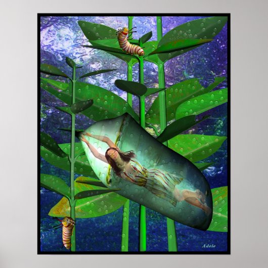 思案を重ねている、若々しい ポスター (正面)