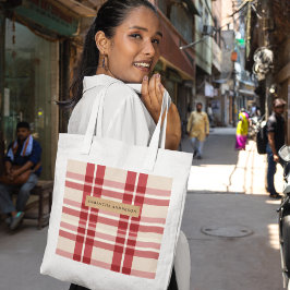 思素朴想 | Farmhouse Red Plaidを受け入れる トートバッグ