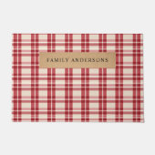 思素朴想 | Farmhouse Red Plaidを受け入れる ドアマット (正面)
