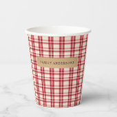 思素朴想 | Farmhouse Red Plaidを受け入れる 紙コップ (正面)