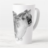 思索するヒゲ カフェラテマグ (右アングル)