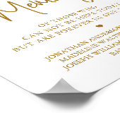 思結婚い出エレガントの記念金ゴールド ポスター (角)