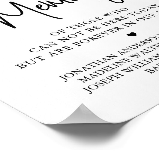 思結婚い出パーソナライズされたの記念 ポスター (角)