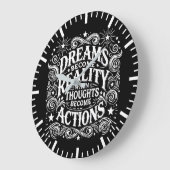 思考が行動を起こすと夢が現実になる ラージ壁時計 (傾斜)
