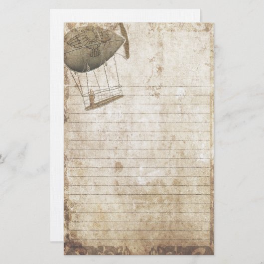 -思考が飛行を取るかところSteampunkの文房具 便箋 (正面/裏面)