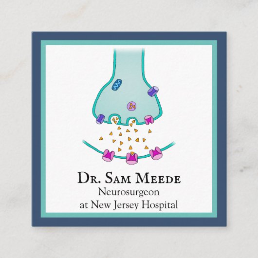 思考するニューロンシナプス スクエア名刺 (正面)